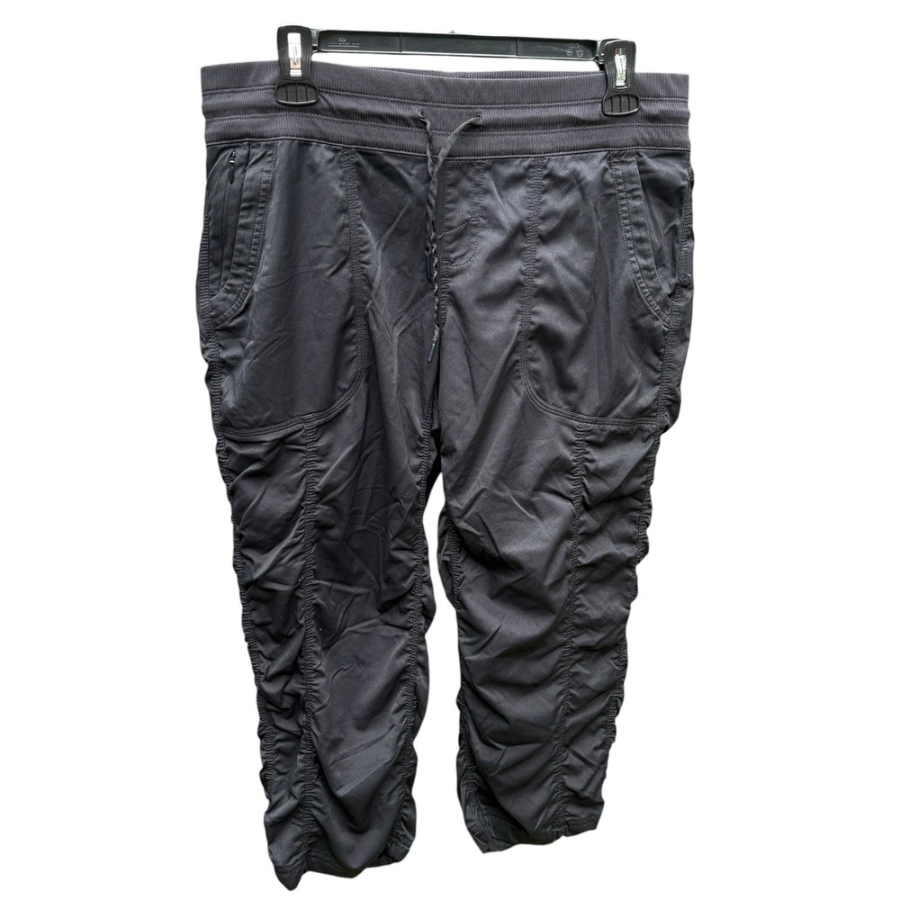 The North Face Womens L Aphrodite 2.0 Capri Pants Black Ruched Hiking Active